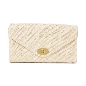 Gold Envelope Straw Clutch